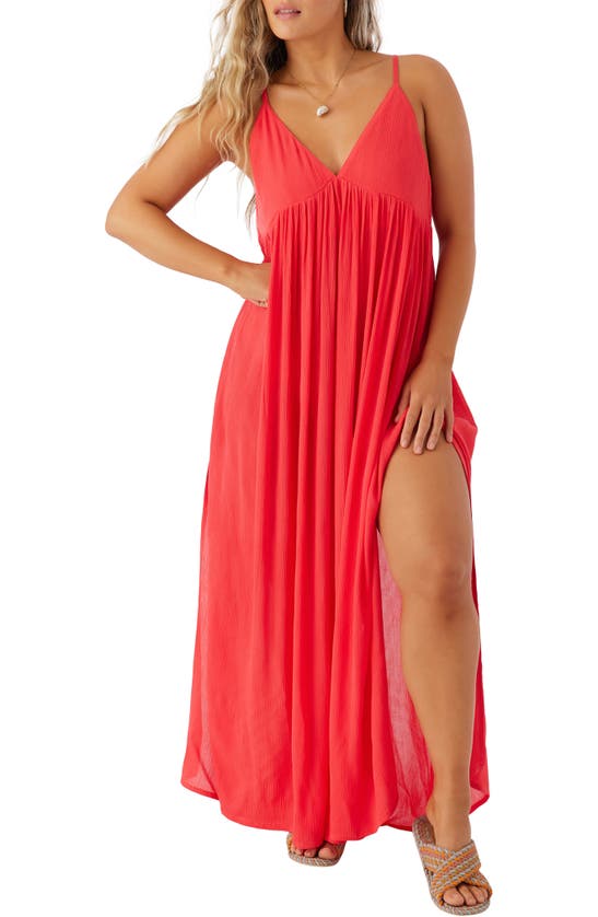 Shop O'neill Mel Semisheer Maxi Cover-up Dress In Bittersweet