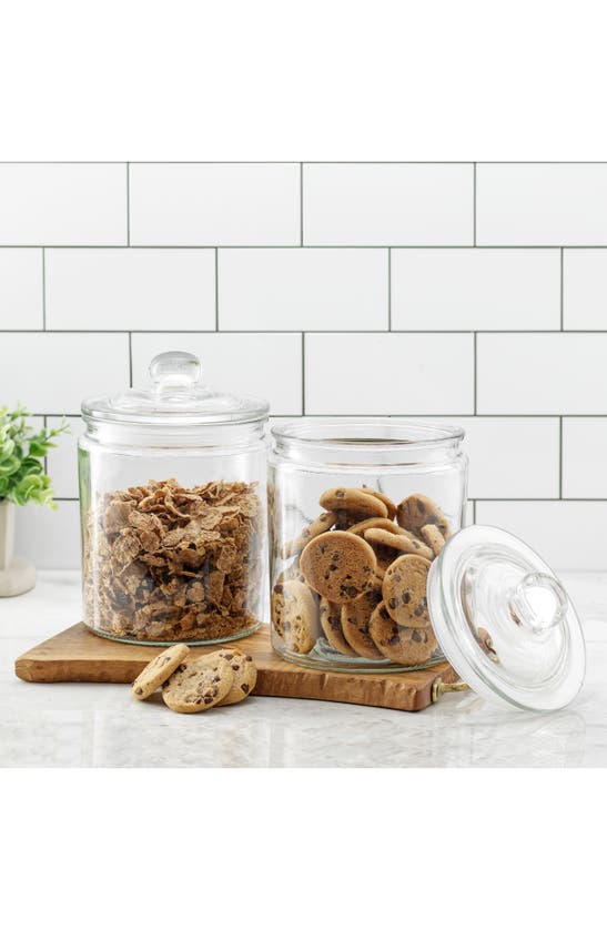 Joyjolt Round Glass Cookie Jar In Clear ModeSens
