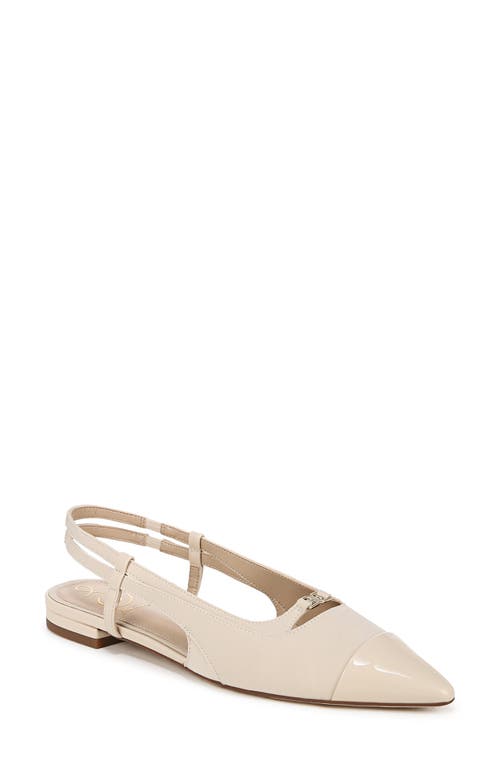 Shop Sam Edelman Cecilia Slingback Pointed Cap Toe Flat In Alpine Ivory