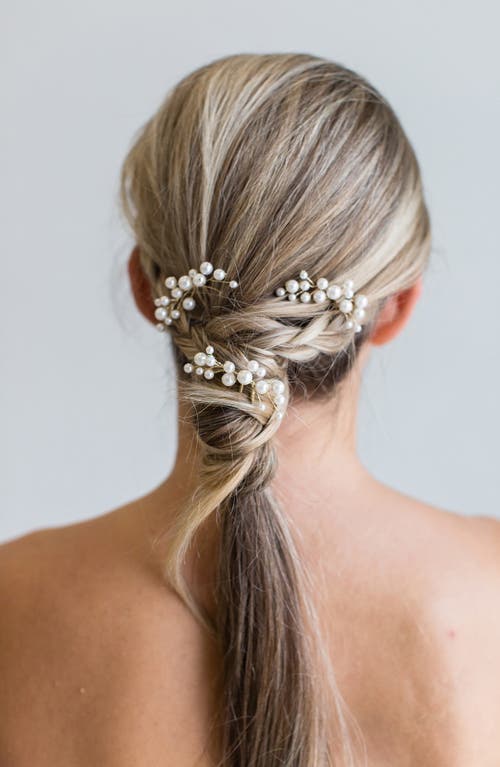 Brides And Hairpins Brides & Hairpins Ellison Set Of 3 Hair Pins In Gold