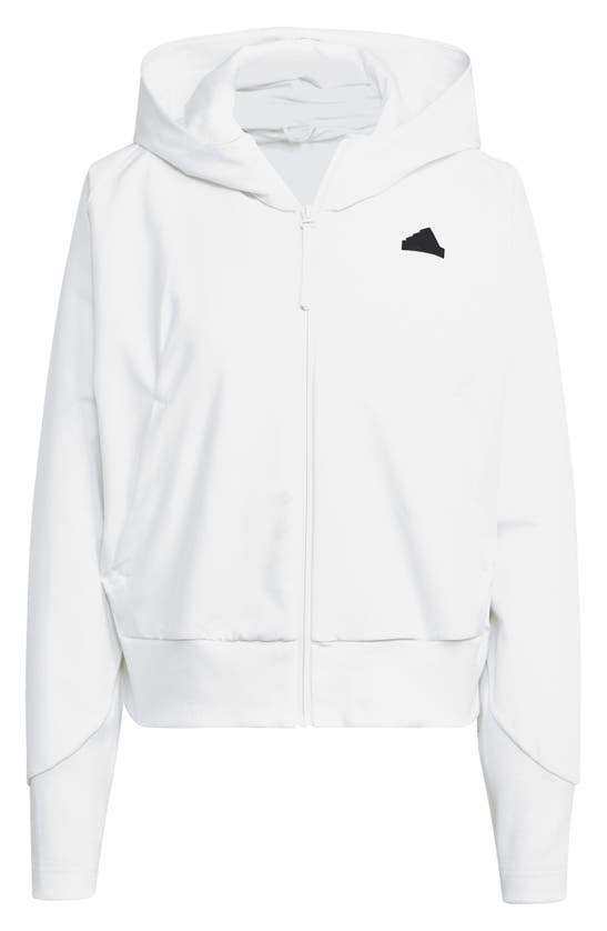 Shop Adidas Originals Z.n.e. Zip-up Hoodie In White