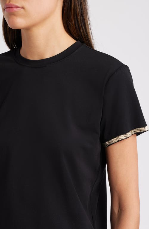 Shop Frame Beaded Stretch Cotton T-shirt In Black