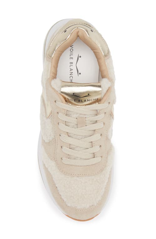 Shop Voile Blanche Merry Curly Faux Shearling Sneaker In Beige