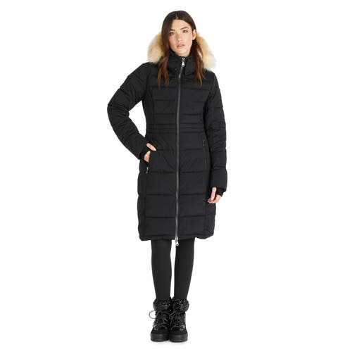 Pajar Jupiter Stretch Long Quilted Puffer In Black