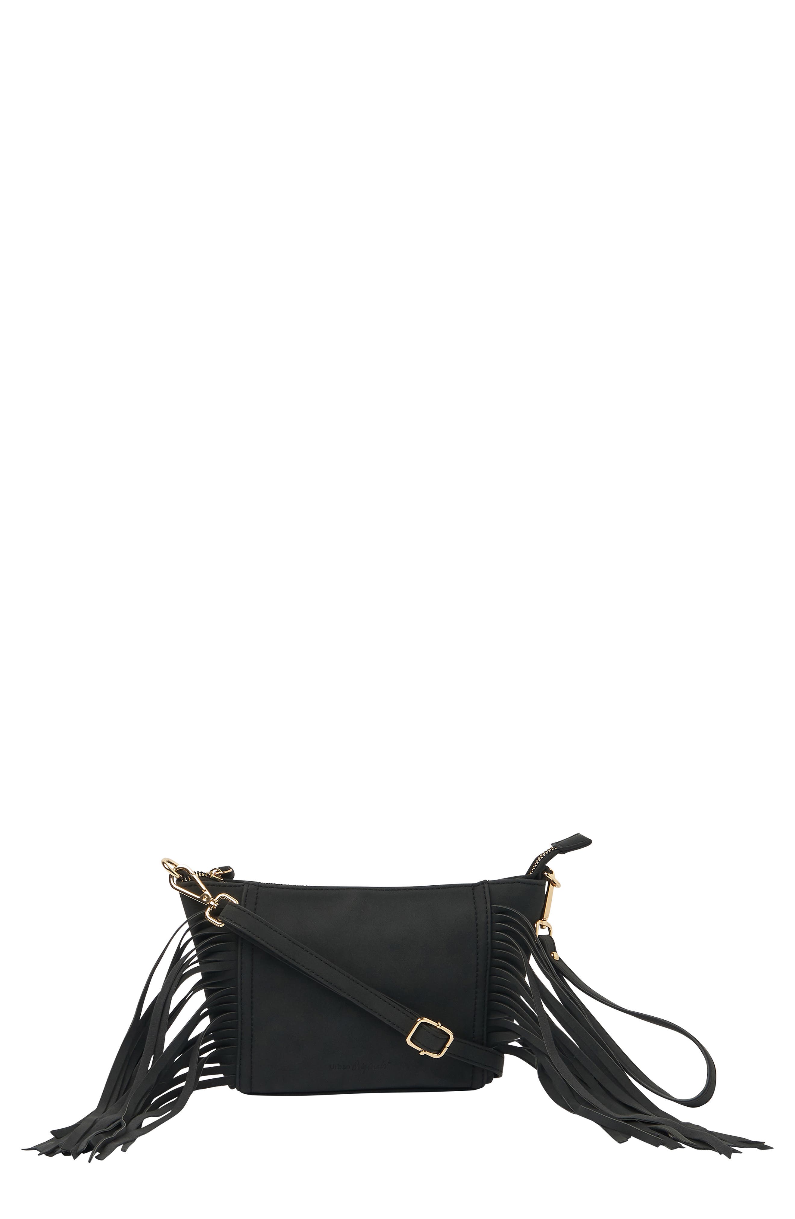 UPC 050100000097 product image for Urban Originals Mini Fringed Vegan Leather Crossbody Bag - Black | upcitemdb.com