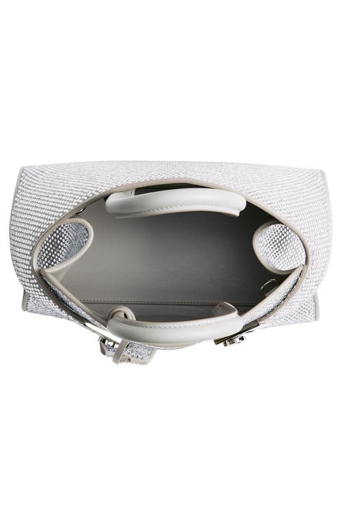 Ferragamo Mini Strass Crystal Top Handle Bag In Perla