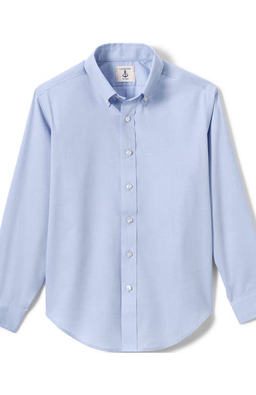 LANDS' END LANDS' END SCHOOL UNIFORM BOYS LONG SLEEVE NO IRON PINPOINT DRESS SHIRT