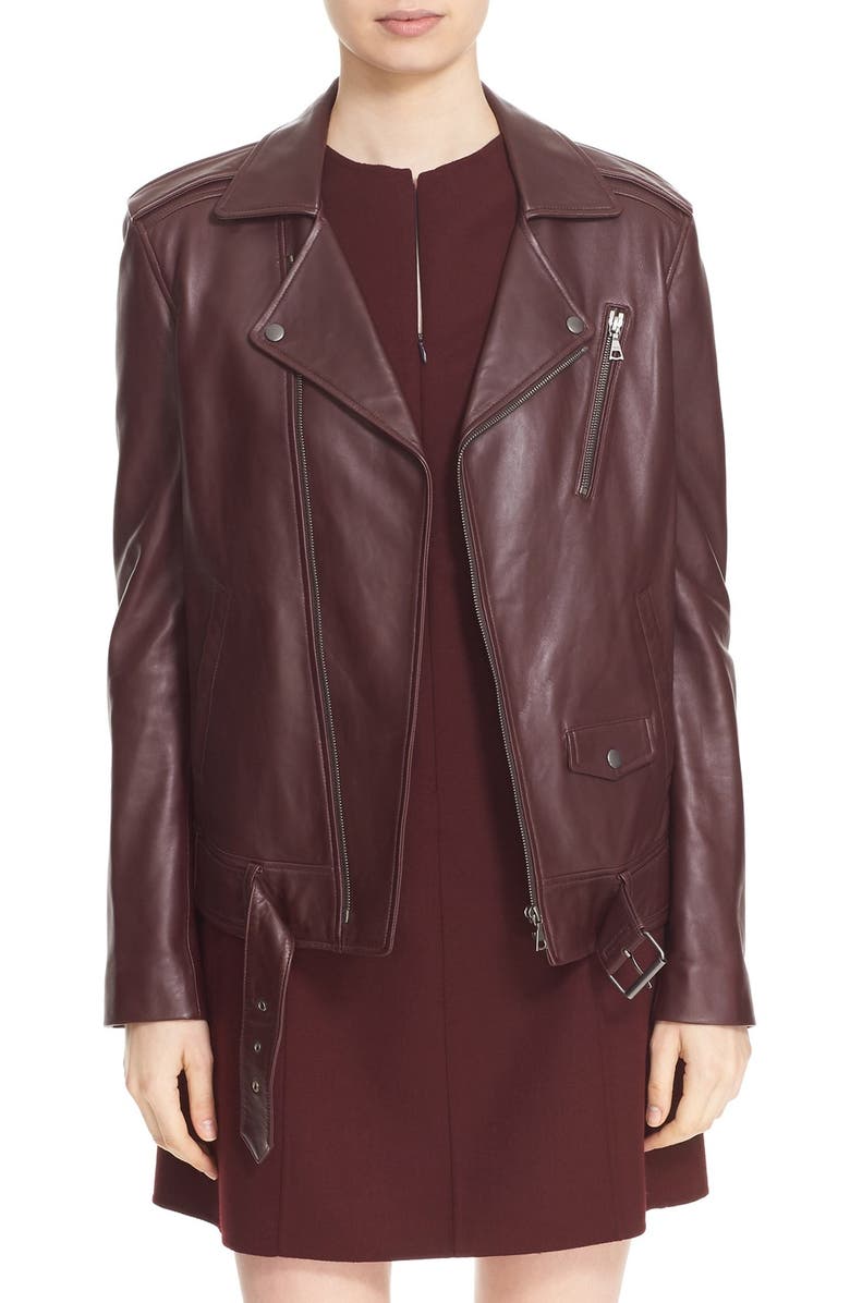 Theory Tralsmin Wilmore Lambskin Leather Moto Jacket