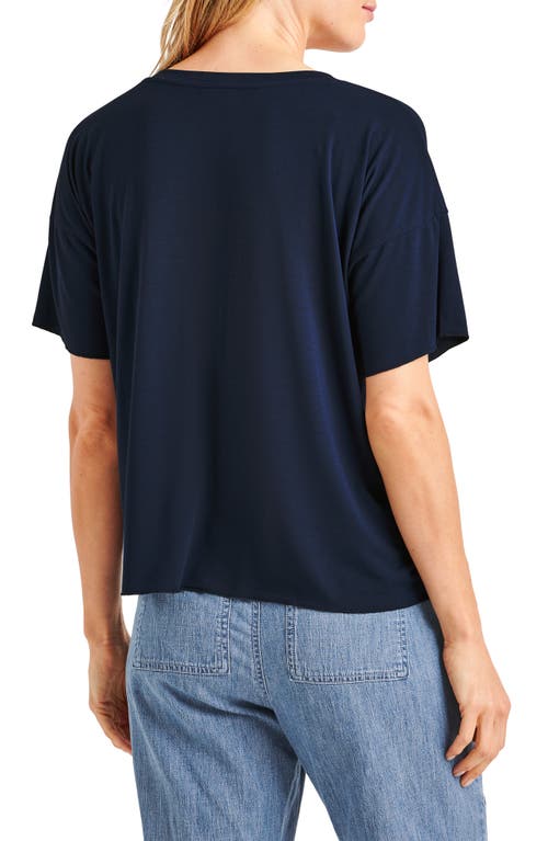 Shop Splendid V-neck Jersey T-shirt In Navy