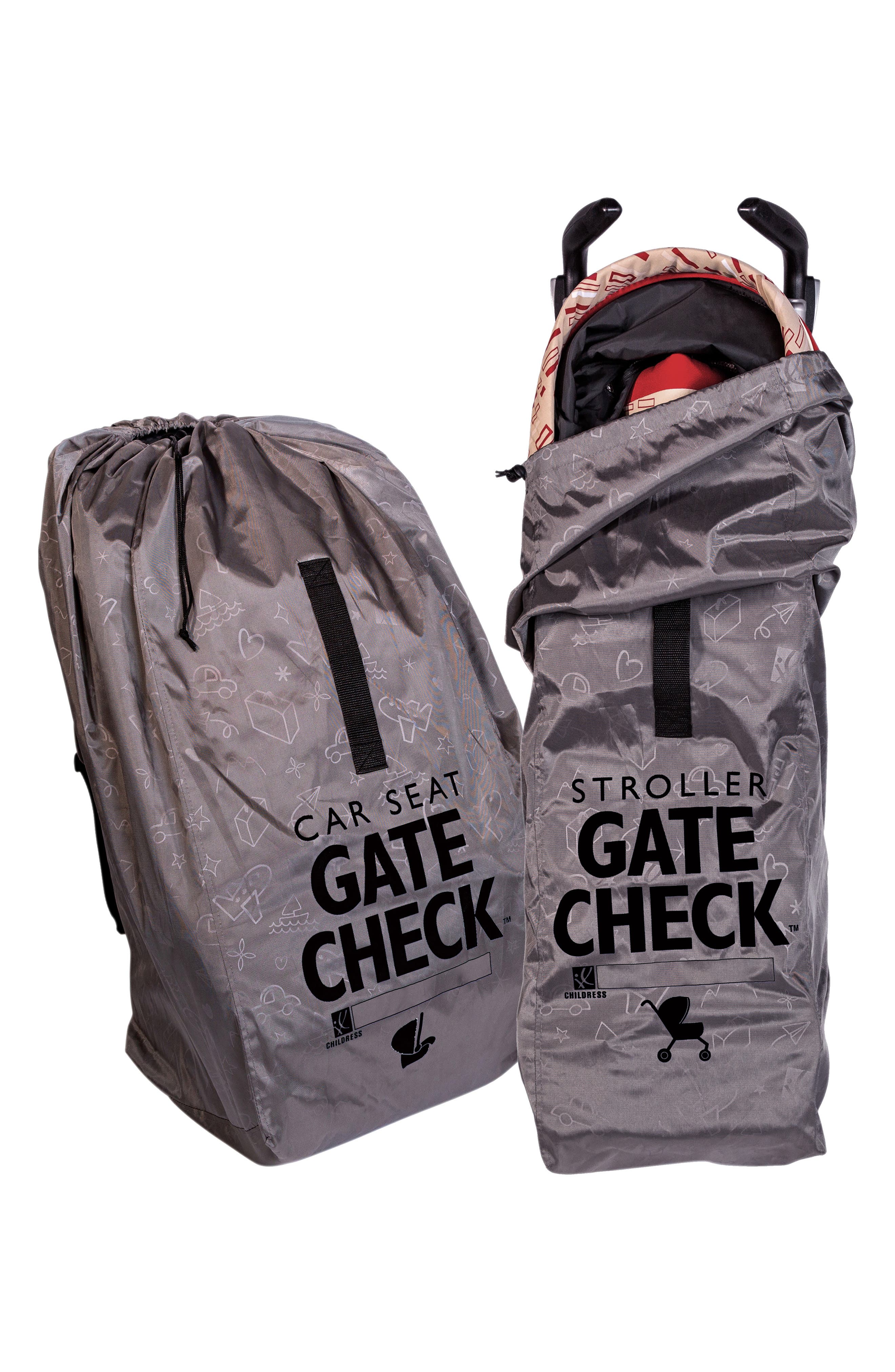 gate checking car seat and stroller