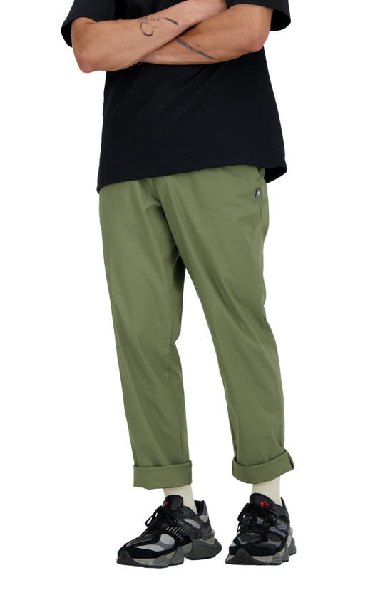 Shop New Balance Icon Straight Leg Twill Pants In Dark Olivine