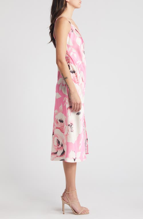 Shop Lulus Garden Sweetheart Floral Slipdress In Pink/ivory/black