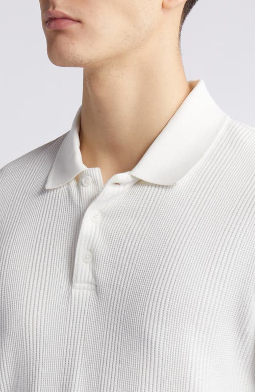 Shop Vince Textured Stretch Cotton Polo In Off White