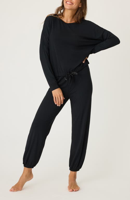 Shop Pj Salvage Dreams Stretch Modal Pajamas In Black