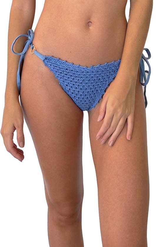 Shop Capittana Vera Crochet Bikini Bottoms In Blue