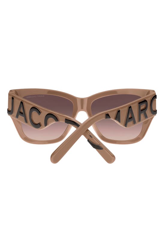 Shop Marc Jacobs 55mm Cat Eye Sunglasses In Beige Brown/ Brown Gradient