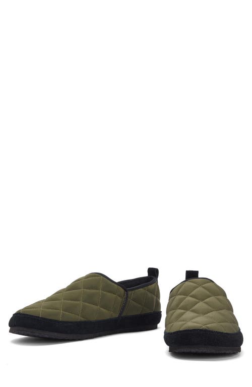 Shop Barbour Hall Quilted Slipper In Olive Green