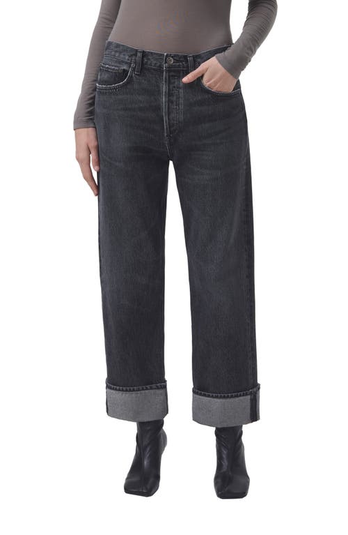 Fran Cuffed Organic Cotton Ankle Straight Leg Jeans in Ditch