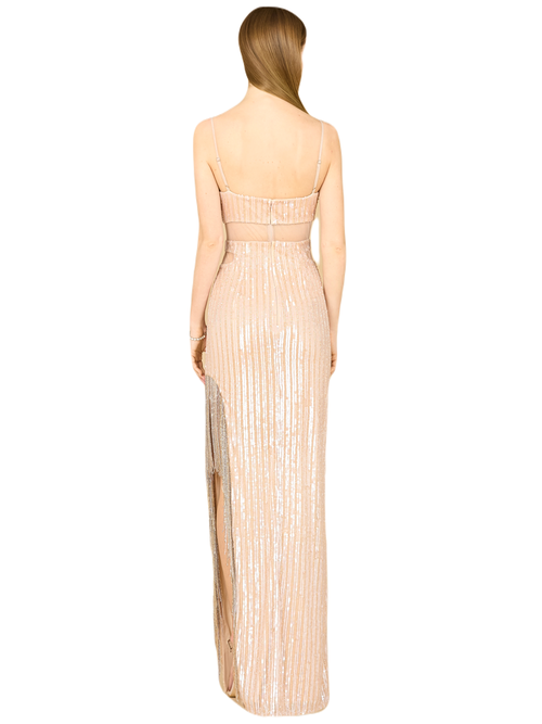 Shop Lara New York Baby Jane Fringe Dress In Champagne