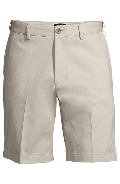 Shop Lands' End Comfort Waist 9" No Iron Chino Shorts In Light Stone