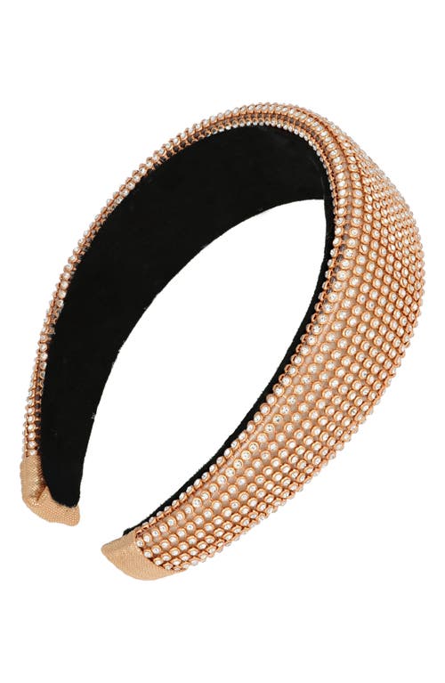 L. Erickson Zenica Crystal Embellished Headband in Gold at Nordstrom