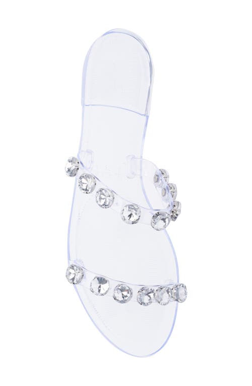 Shop New York And Company Chava Rhinestone Jelly Sandal In Clear