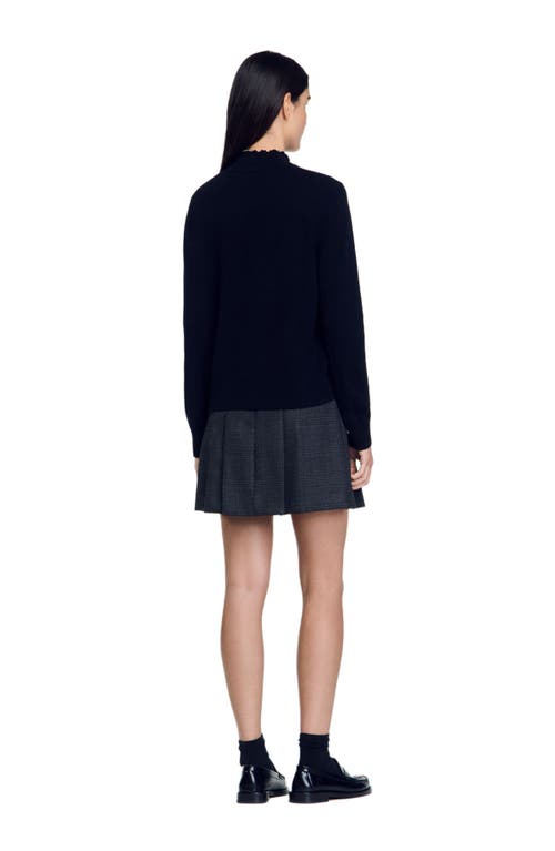 Shop Sandro Wool And Cashmere Sweater In Black