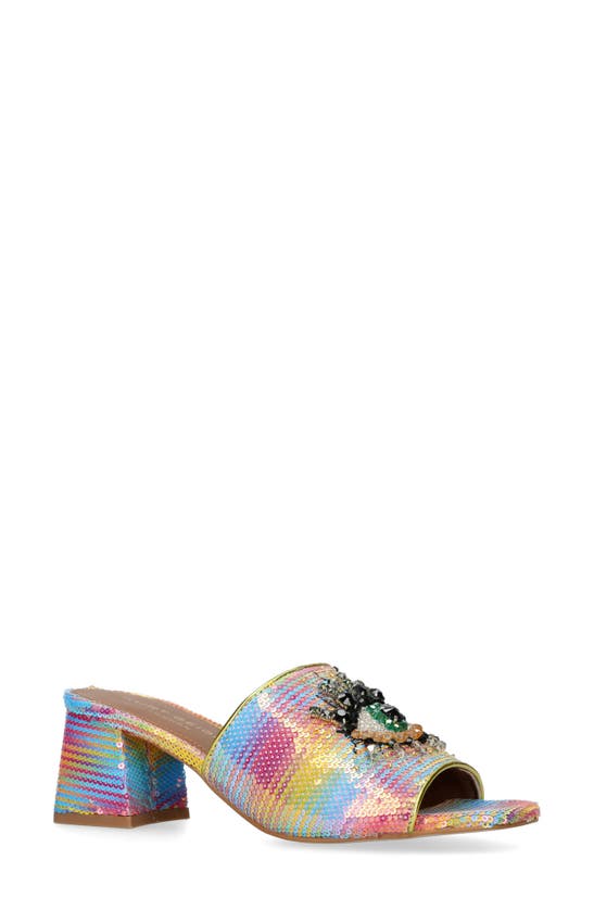 Shop Kurt Geiger London Olive Eye Block Heel Sandal In Purple Multi