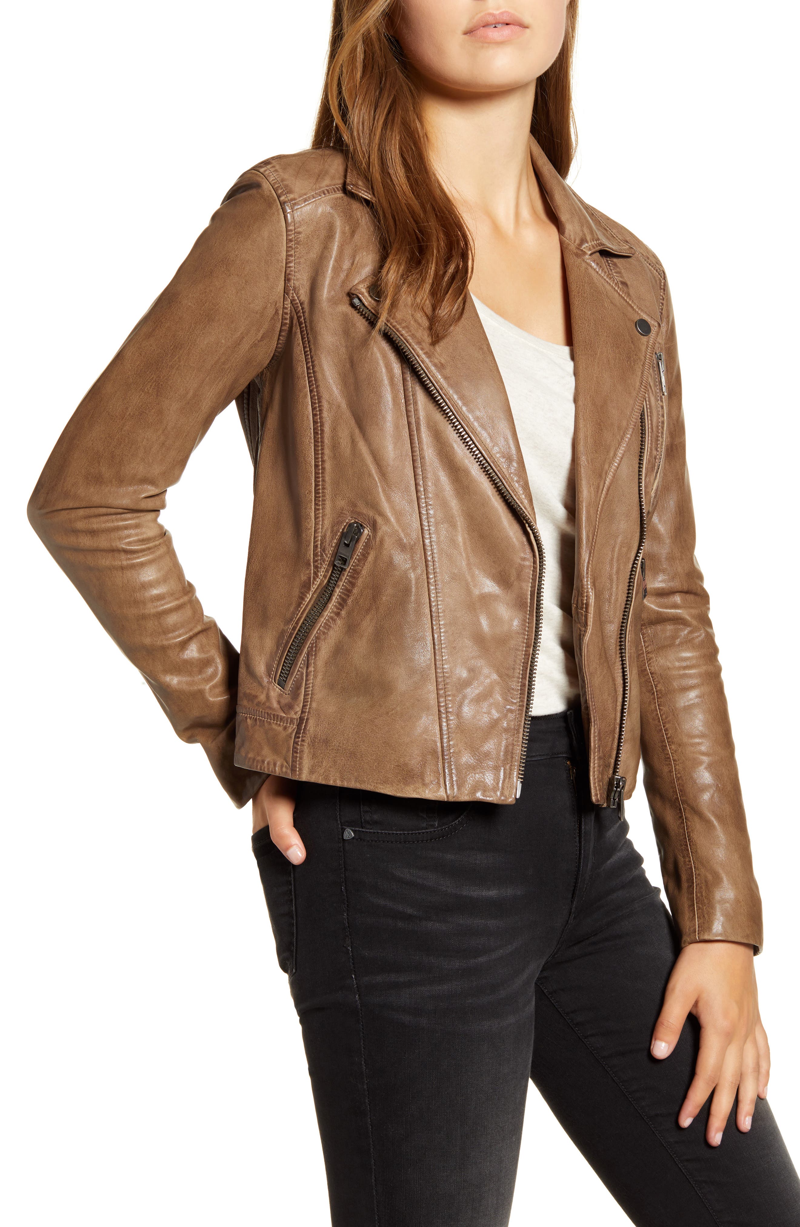 lucky brand women's leather jacket