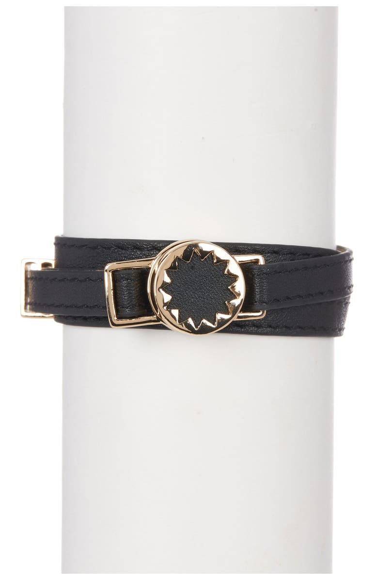 HOUSE OF HARLOW 1960 Sunburst Leather Wrap Bracelet, Main, color, 750