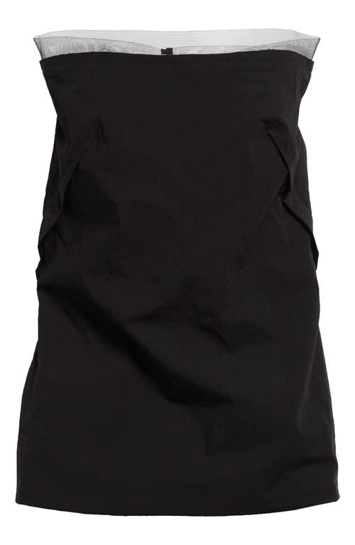 Strapless Raw Edge Top in Black