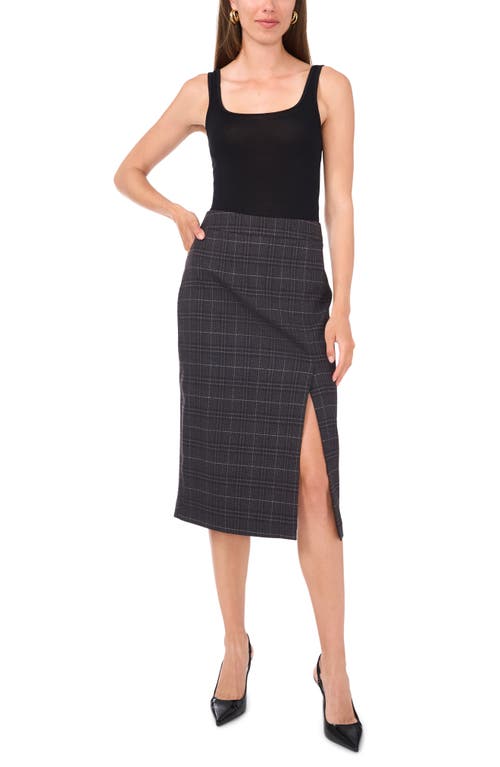 Shop Vince Camuto Plaid Pencil Skirt In Rich Black