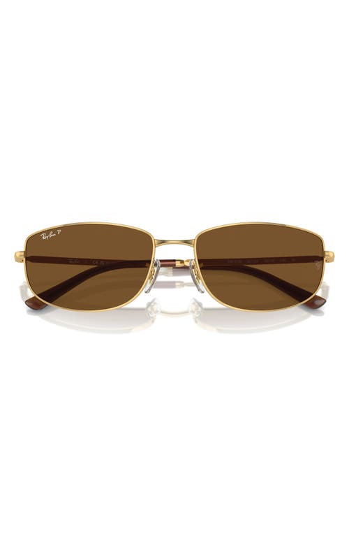 Ray Ban Ray-ban 56mm Irregular Sunglasses In Gold/brown
