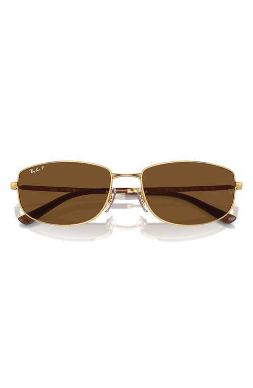 Shop Ray Ban Ray-ban 56mm Irregular Sunglasses In Gold/brown