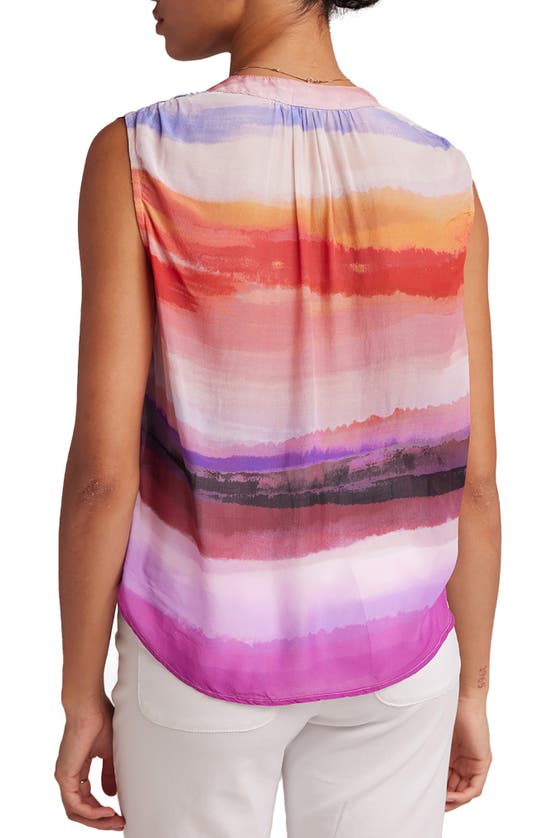 Shop Bella Dahl Shirred Stripe Sleeveless Top In Canyon Stripe Print