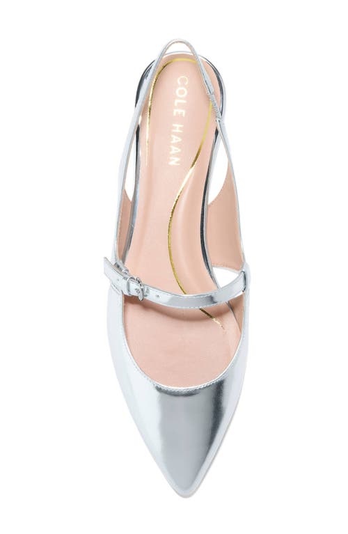 Shop Cole Haan Anya Slingback Mary Jane Pointed Toe Flat In Silver