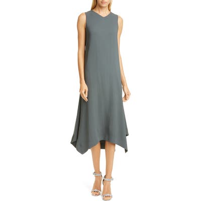 Fabiana Filippi Handkerchief Hem Crepe Midi Dress, US / 46 IT - Green