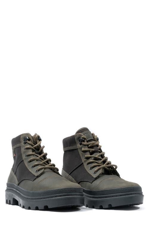 Palladium Pallatrooper Rough Boot In Black/olive Night