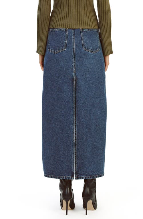 Bardot Evianna Denim Maxi Skirt In Washed Indigo