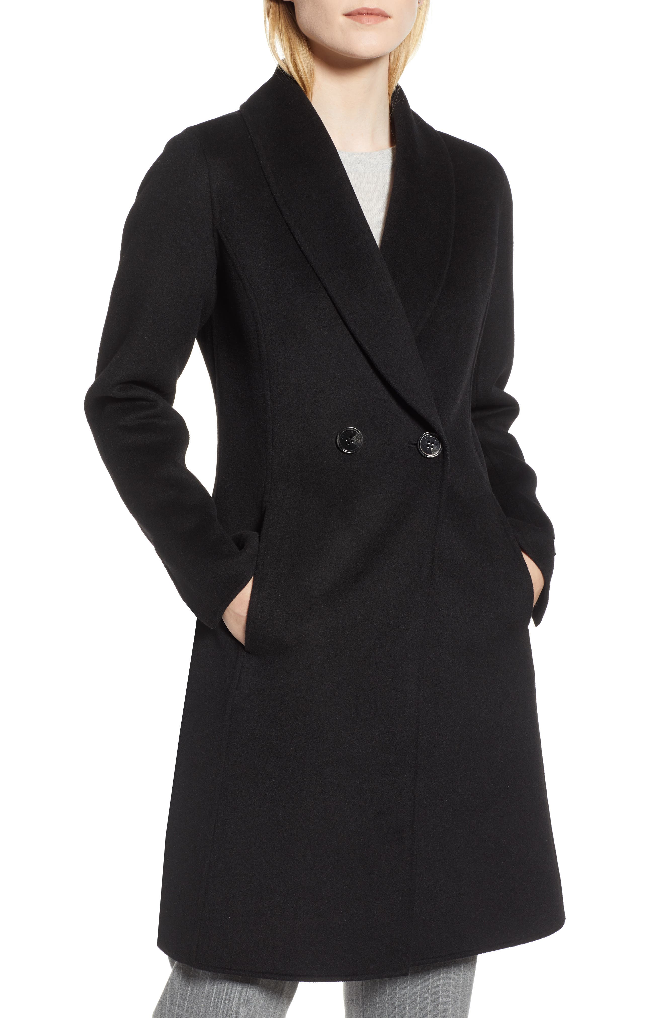 tahari wool blend coat