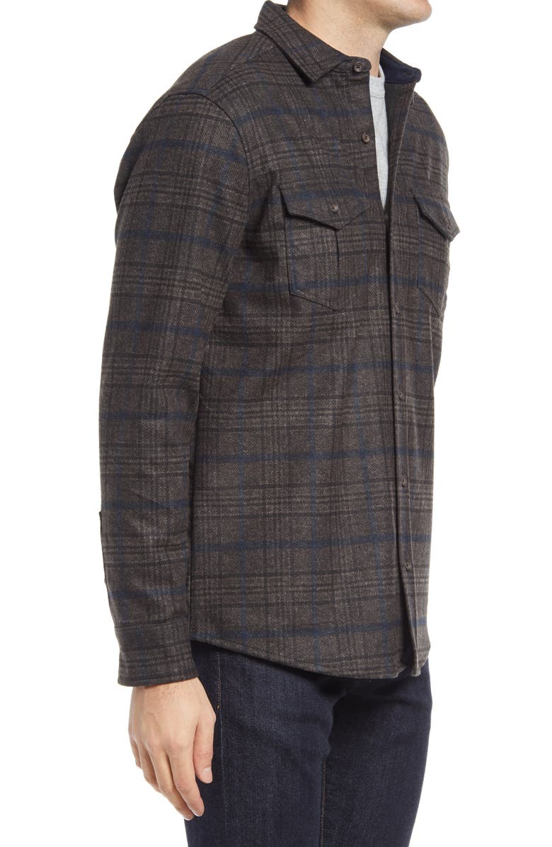 Johnston & Murphy Plaid Knit Shirt Jacket, Alternate, color, 