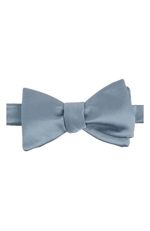 Shop Brooklyn Brigade Solid Satin Bow Tie In Dusty Blue