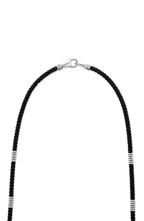 Shop Lagos Matte Black Caviar Beaded Station Necklace