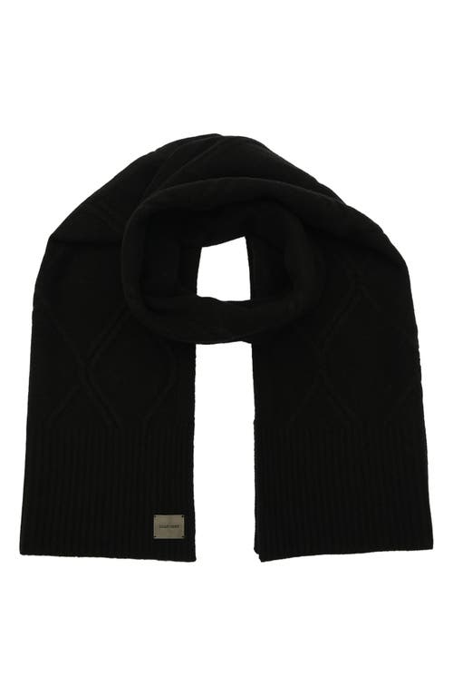 Allsaints Brushed Wool Scarf In Black