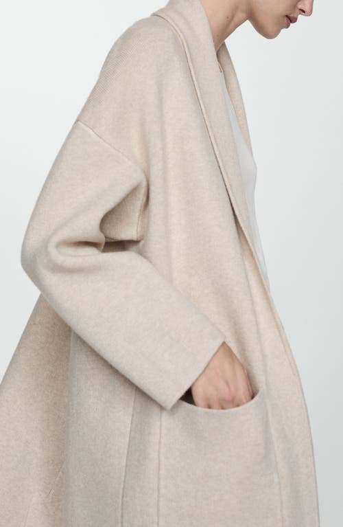 Shop Mango Oversize Long Cardigan In Light/pastel Grey