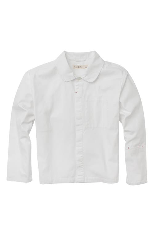 Imperfects Organic Cotton Button-Up Chef's Shirt in Bone