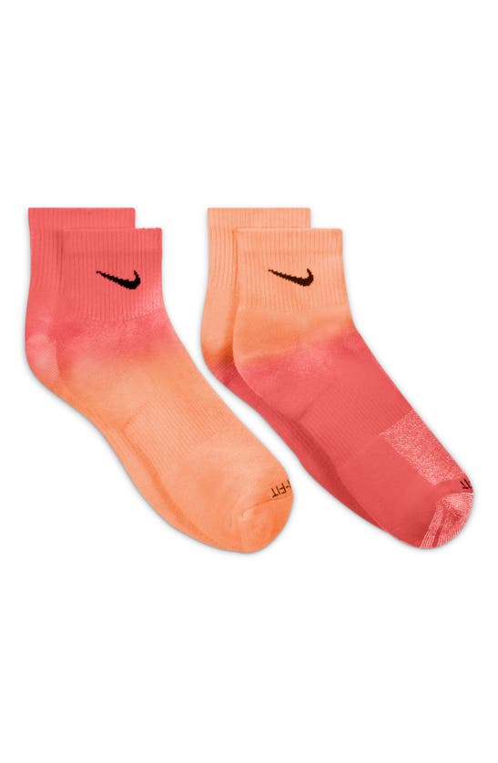 Nike Everyday Mismatched Cushioned Crew Socks In Multi/ Orange