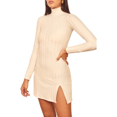 Reformation Libra Long Sleeve Minidress, White