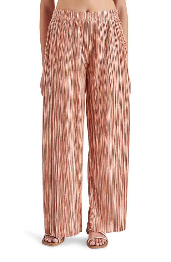 Shop Steve Madden Ansel Stripe Variegated Pleat Pants In Terracotta Multi
