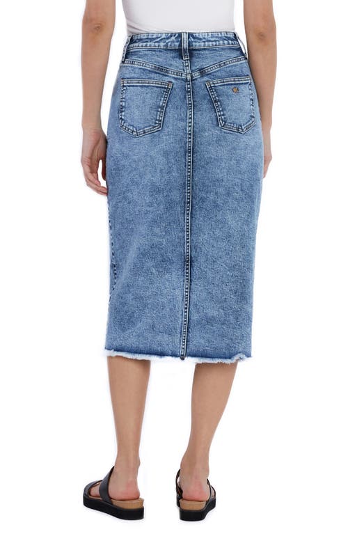 Wash Lab Denim Fresh Denim Midi Skirt In Fresh Blue